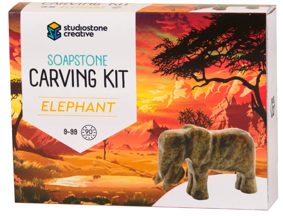 STUDIOSTONE Kit Sculpture Ours Stéatite - Enfants Et Adultes, Outils Et Instructions Inclus
